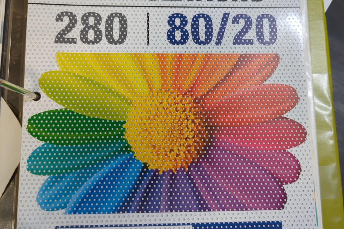 Colorful mesh vinyl banner sample