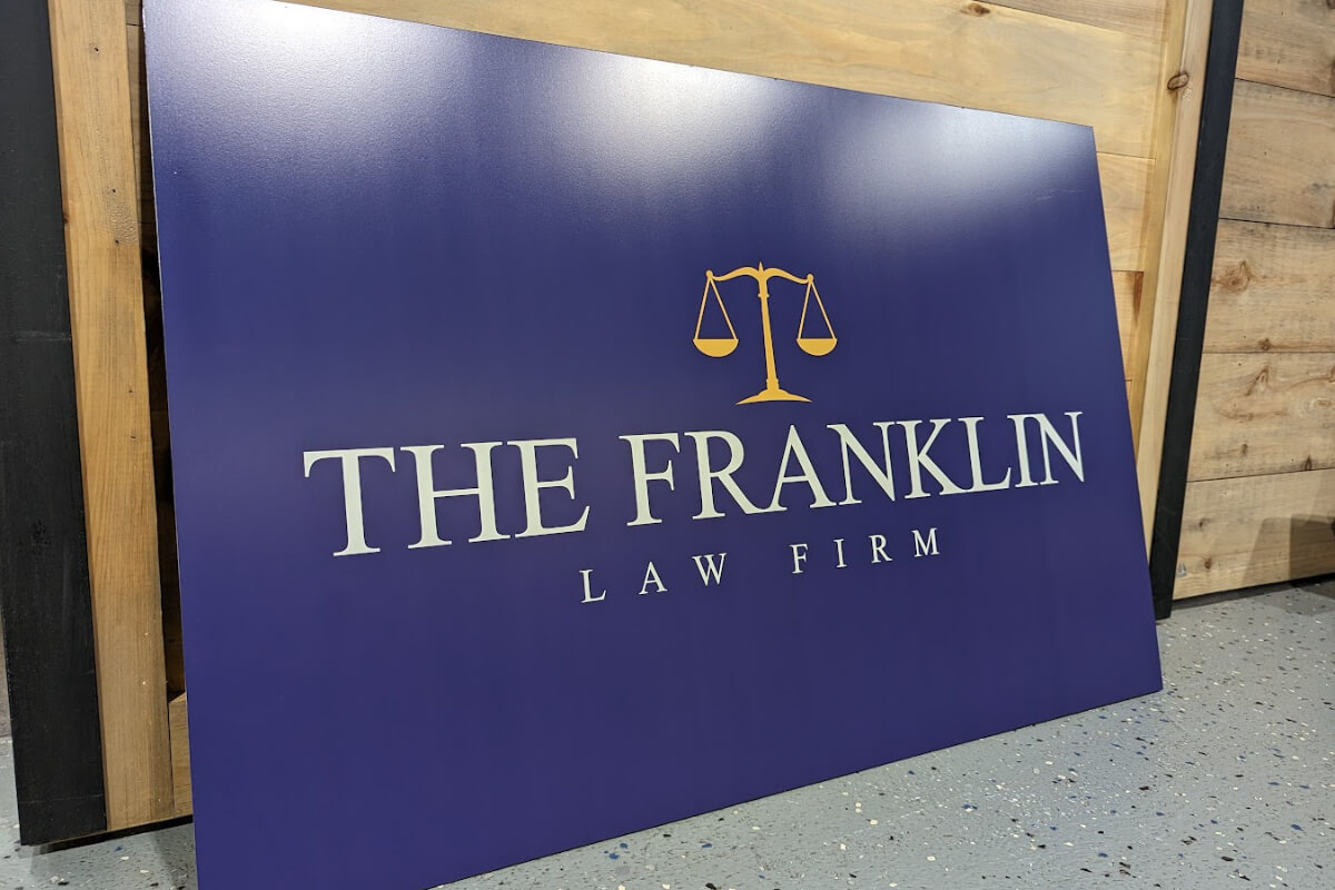 Corporate blue dibond signage panel