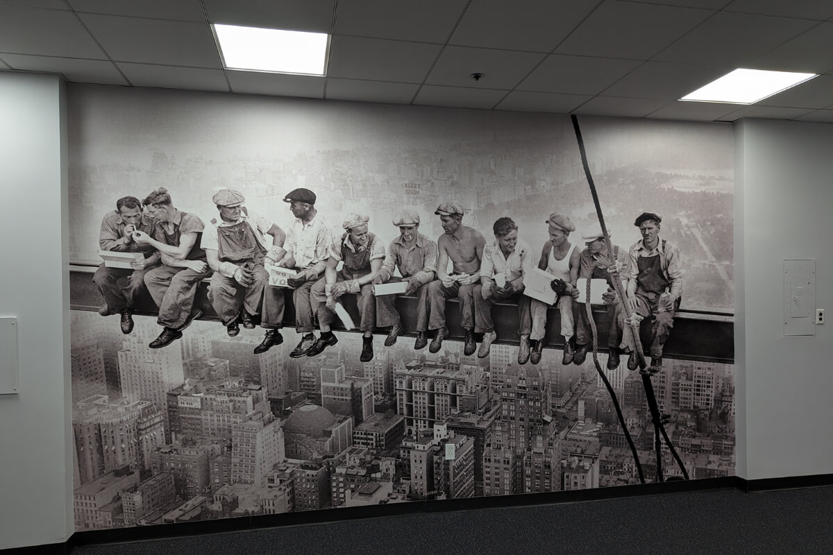 Historical wall wrap artwork