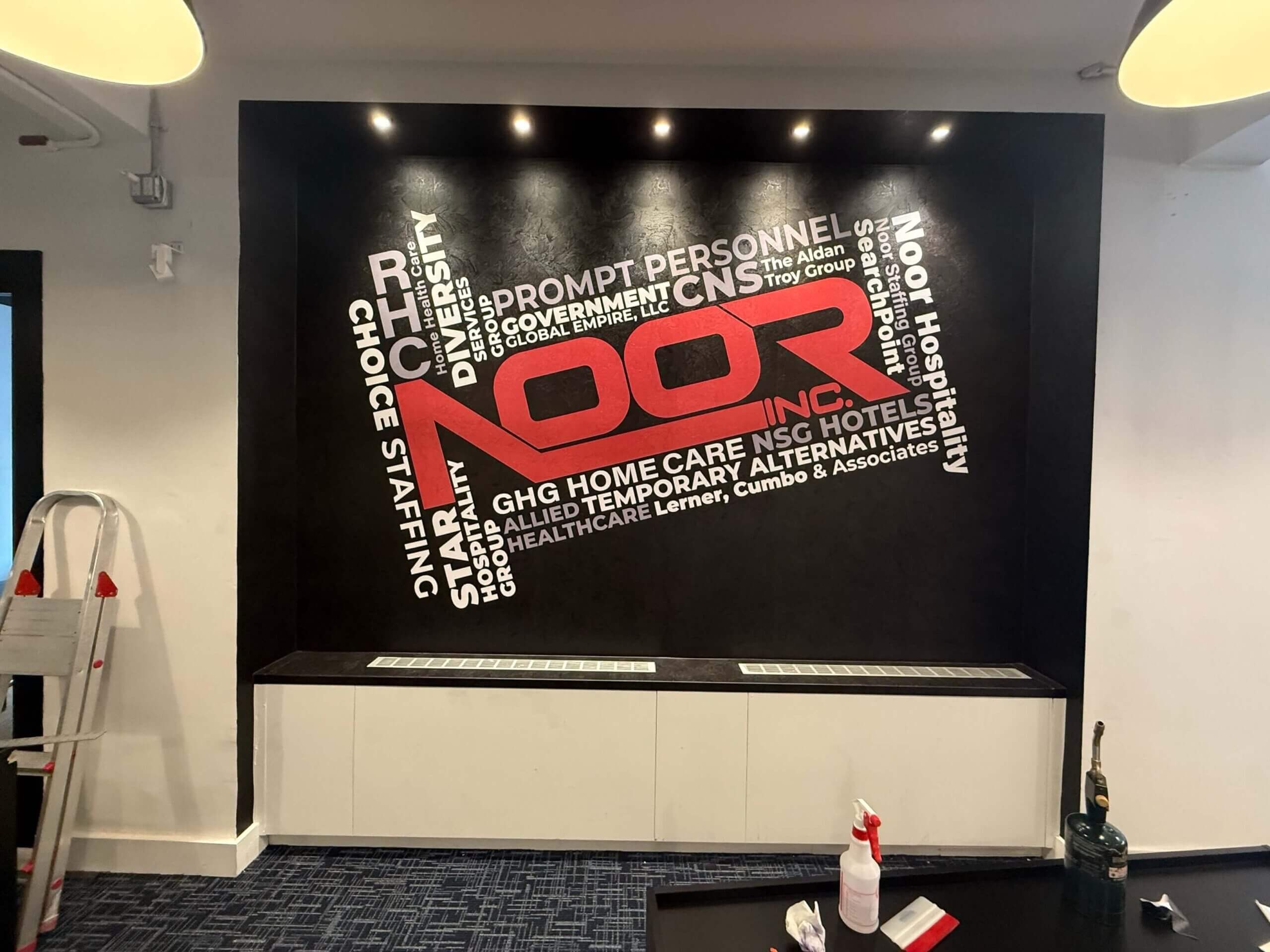 Office wall graphics branding display