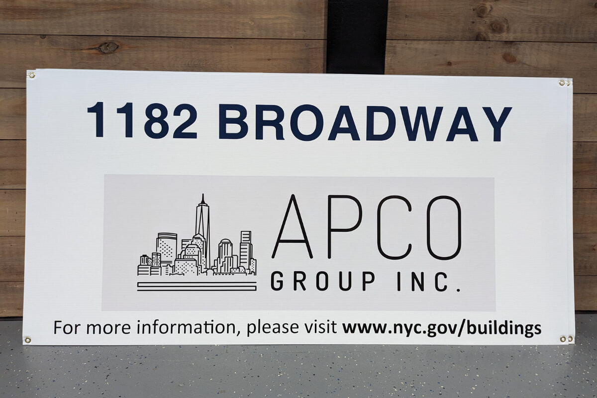 Professional outdoor coroplast signs NYC