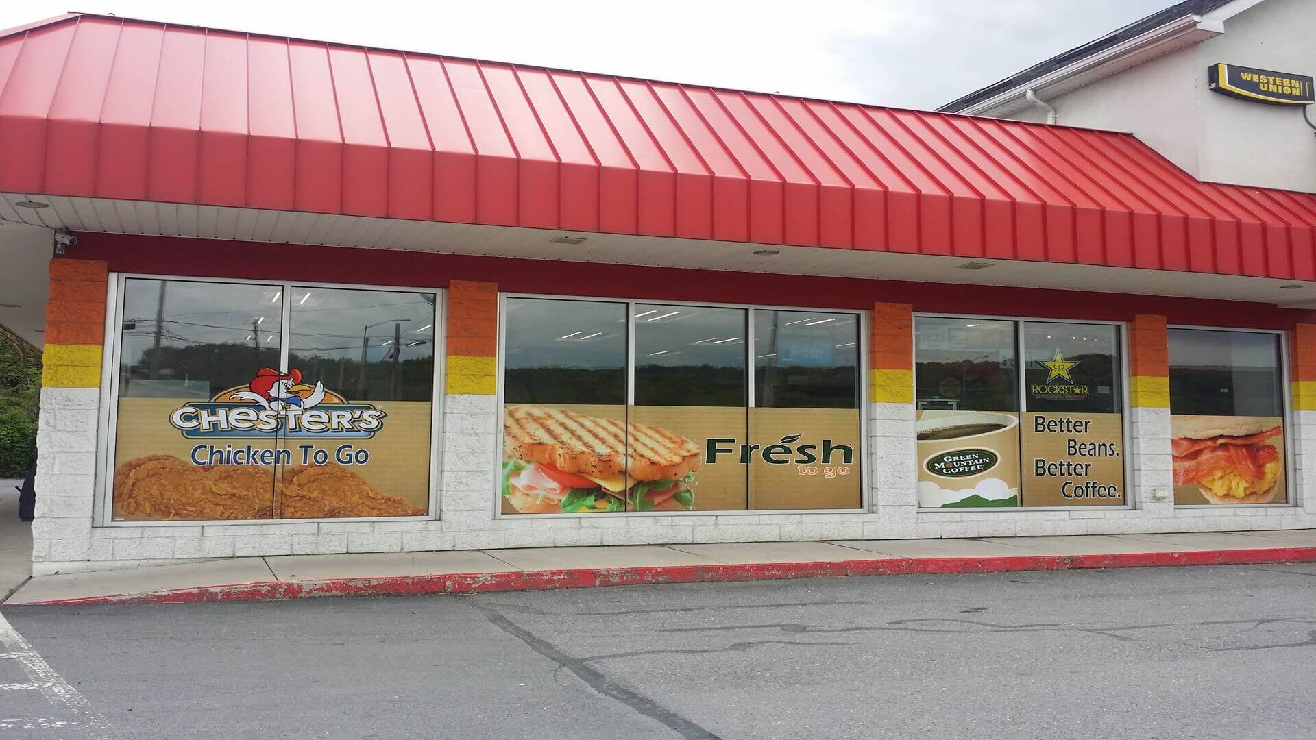 Restaurant window graphics food branding