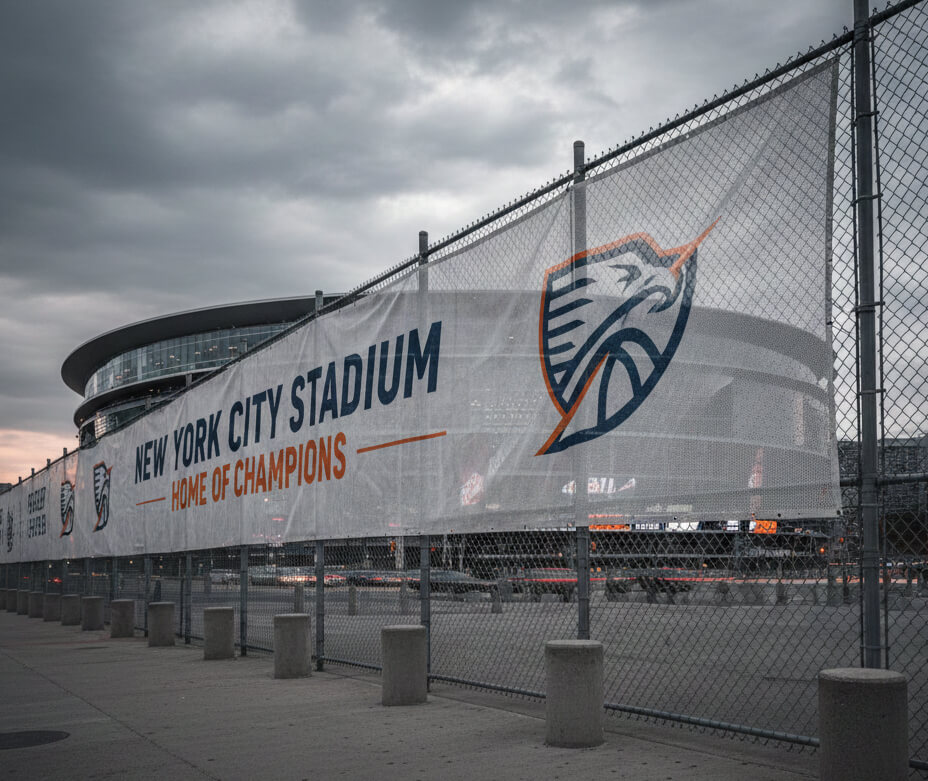 custom mesh banners